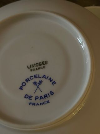 Tazzina e piattino Limoges vintage rosa