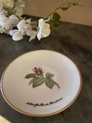 Tazzina e piattino Limoges vintage rosa