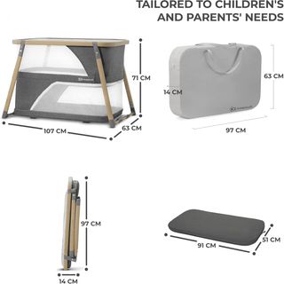 kk Kinderkraft Cuna de Viaje Plegable SOFI, 4 en 1