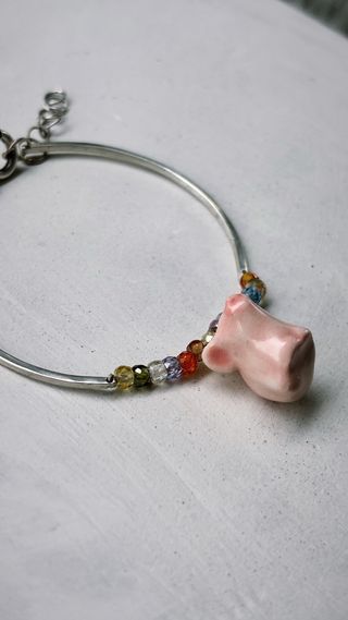 Braccialetto Argento e Porcellana