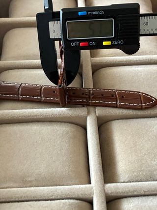 Correa de reloj de piel marrón para Longines (18mm