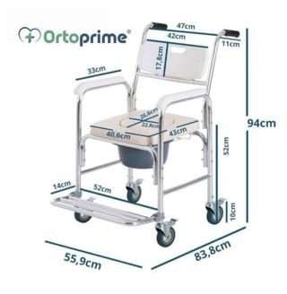 SILLA DE DUCHA WC CON RUEDAS E INODORO INCORPORADO