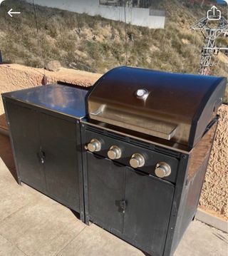 Barbacoa Gas Ikea + Mueble Auxiliar Negro