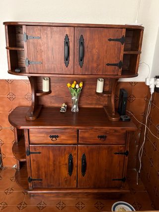 Mueble Rústico Madera y Metal Hecho a Mano