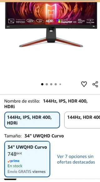 Monitor Curvo BenQ MOBIUZ EX3415R 34 UWQHD