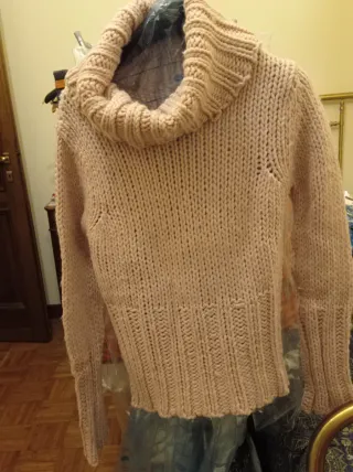 Maglione dolcevita rosa antico taglia 44