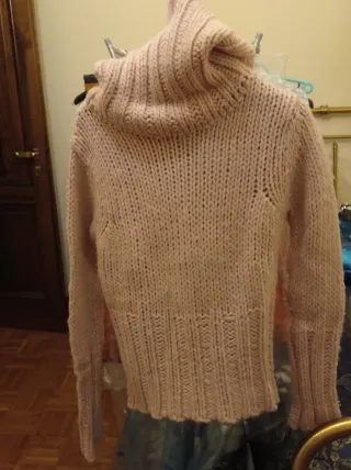 Maglione dolcevita rosa antico taglia 44