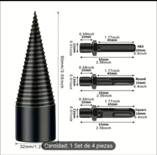 Broca Corta Leña NUEVA (Set 4 Piezas)