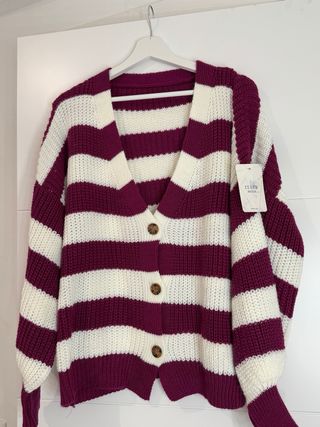 Chaqueta de punto a rayas