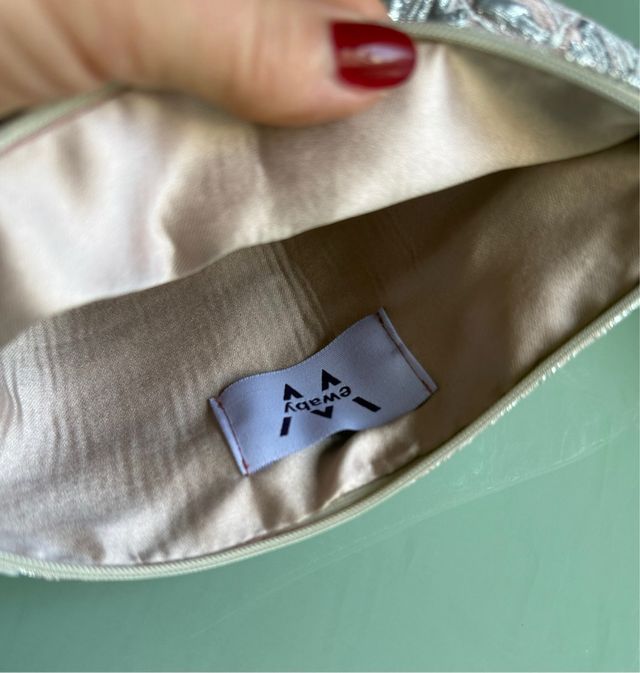 Lujoso neceser Premium Jacquard Rosa/Plata