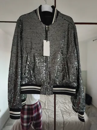 Chaqueta bomber lentejuelas
