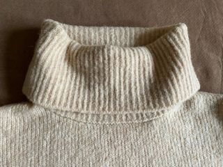 Vestido cuello alto Easy Wear 8%lana crema