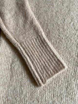 Vestido cuello alto Easy Wear 8%lana crema