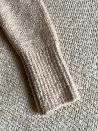 Vestido cuello alto Easy Wear 8%lana crema