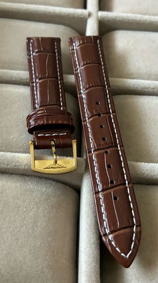 Correa en piel de becerro marron para reloj Omega