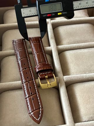 Correa en piel de becerro marron para reloj Omega