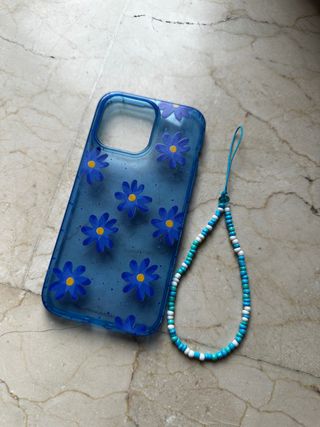 Funda iPhone 14 Pro Max Flores Azules