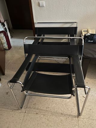 Sillón Wassily Negro y Plata