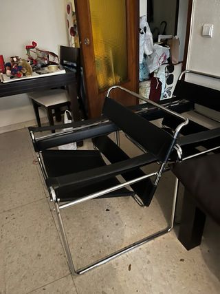 Sillón Wassily Negro y Plata