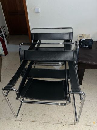 Sillón Wassily Negro y Plata