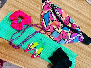 Disfraz Anos 80 Neón Carnaval Cosplay Mujer