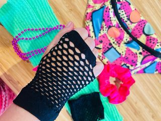 Disfraz Anos 80 Neón Carnaval Cosplay Mujer