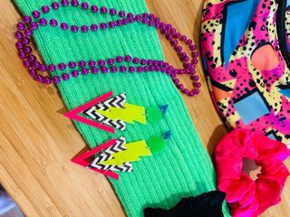 Disfraz Anos 80 Neón Carnaval Cosplay Mujer