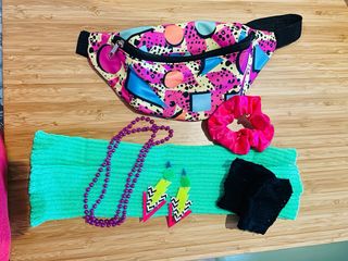 Disfraz Anos 80 Neón Carnaval Cosplay Mujer