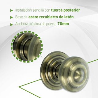 Amig - Pomo para Puertas de Latón - Acabado Cuero