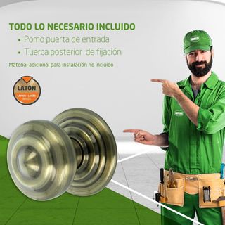 Amig - Pomo para Puertas de Latón - Acabado Cuero