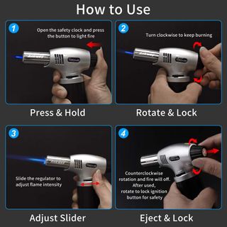 Soplete de cocina, recargable, soplete culinario c