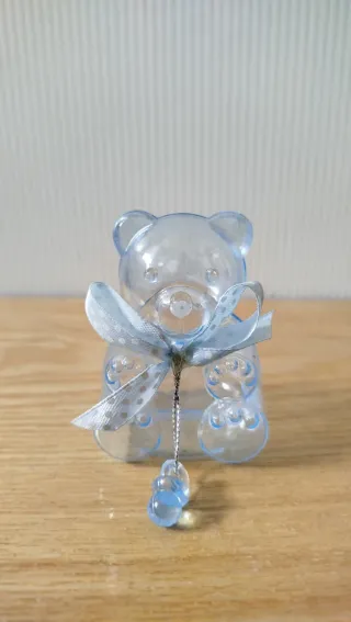 Orsetto portaconfetti azzurro trasparente