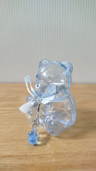 Orsetto portaconfetti azzurro trasparente