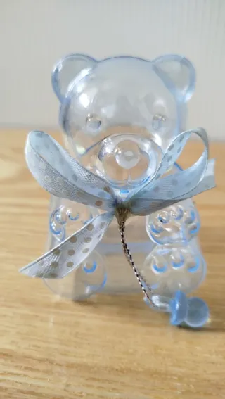 Orsetto portaconfetti azzurro trasparente