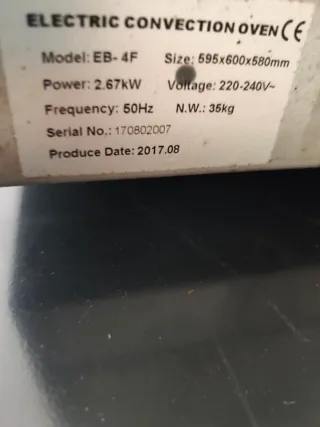 Forno elettrico per pane e pizza monofase