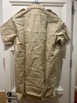 Camisa militar hombre manga corta beige