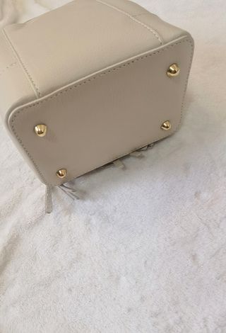 Bolsa de cubo con asa para mujer piel auténtica