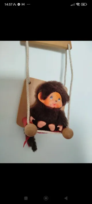 Monchhichi o simile con altalena vintage anni '70