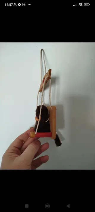 Monchhichi o simile con altalena vintage anni '70