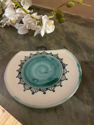 Piattino tazzina ceramica decorato