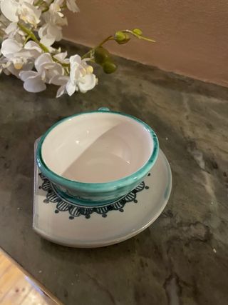 Piattino tazzina ceramica decorato