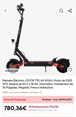 Patinete Eléctrico Joyor S10  S-Z.
