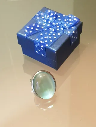 Anillo Plata grande piedra Azul