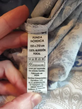 Funda Nórdica Azul y Blanco de algodón percal