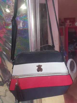 Bolso Tous Negro, Blanco, Rojo y Azul