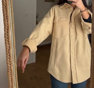 Sobrecamisa oversize beige