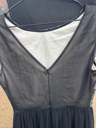 Vestido floral preto e multicolor