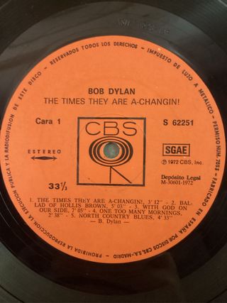 Bob Dylan The Times They Are A-Changin' LP