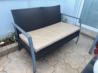 Conjunto Muebles Jardín Ratán y Metal