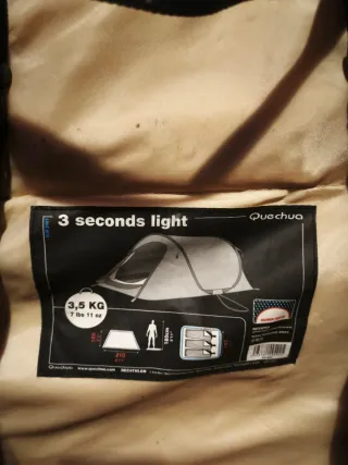 Tienda campaña Quechua 3 Seconds Light